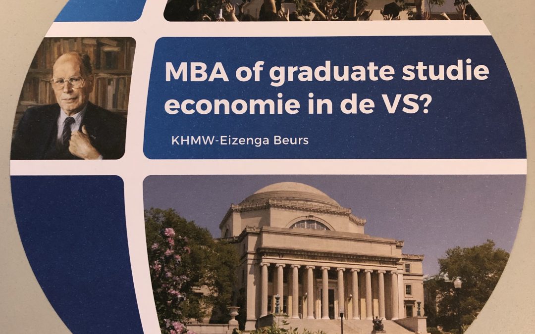 MBA of graduate studie in de VS? Vraag een KHMW/Eizenga beurs van USD 50.000 aan
